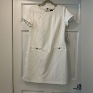 Tommy Hilfiger white dress, size 12, short sleeves, simple and elegant